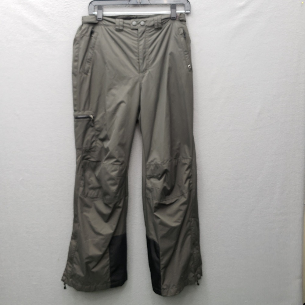 REI Girls Fleece Lined Snowpants Dark Olive Green Straight Leg Pull On Size L